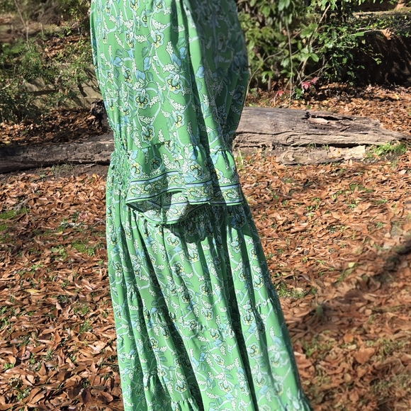 Max Studio Green Boho Maxi Dress Smocked Waist Size 3X - Picture 7 of 11